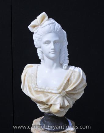 Hand Carved Victorian Maiden Bust Female Statue Art